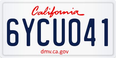 CA license plate 6YCU041