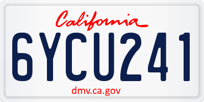 CA license plate 6YCU241