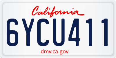 CA license plate 6YCU411
