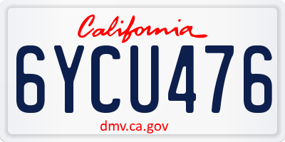 CA license plate 6YCU476