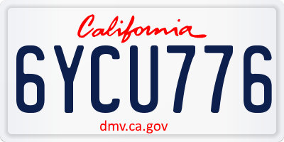 CA license plate 6YCU776