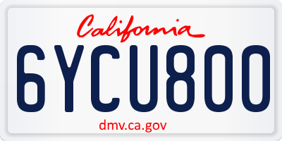 CA license plate 6YCU800