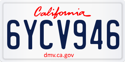 CA license plate 6YCV946