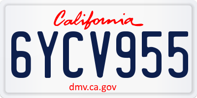 CA license plate 6YCV955