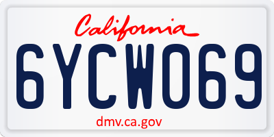 CA license plate 6YCW069