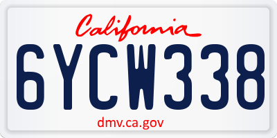 CA license plate 6YCW338