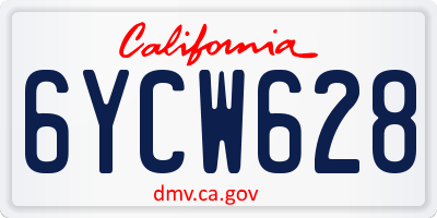 CA license plate 6YCW628