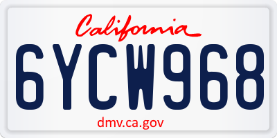 CA license plate 6YCW968