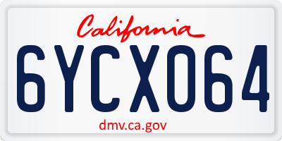 CA license plate 6YCX064