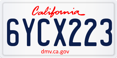CA license plate 6YCX223