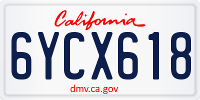 CA license plate 6YCX618