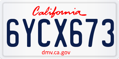 CA license plate 6YCX673