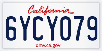 CA license plate 6YCY079