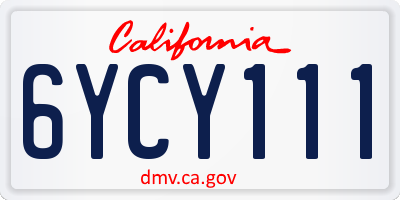 CA license plate 6YCY111