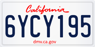 CA license plate 6YCY195