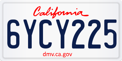 CA license plate 6YCY225