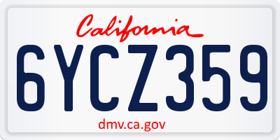 CA license plate 6YCZ359