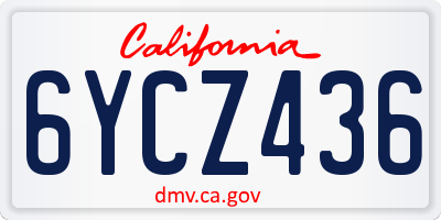 CA license plate 6YCZ436