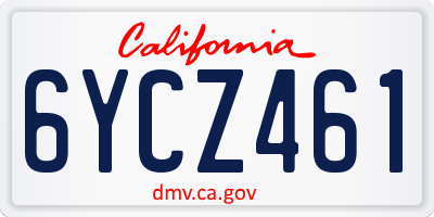 CA license plate 6YCZ461