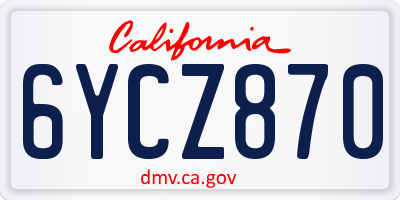 CA license plate 6YCZ870
