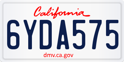 CA license plate 6YDA575
