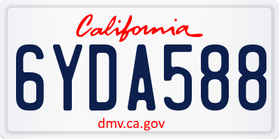 CA license plate 6YDA588