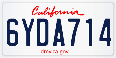 CA license plate 6YDA714