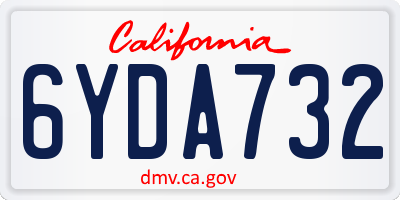 CA license plate 6YDA732