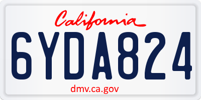 CA license plate 6YDA824