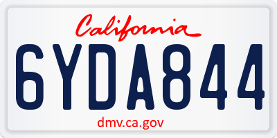 CA license plate 6YDA844