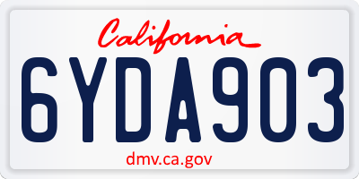 CA license plate 6YDA903