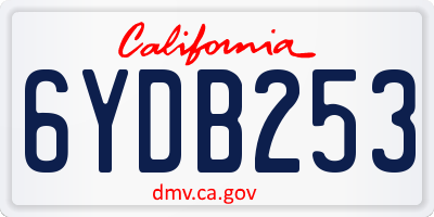 CA license plate 6YDB253