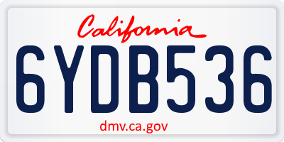 CA license plate 6YDB536