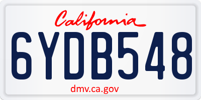 CA license plate 6YDB548