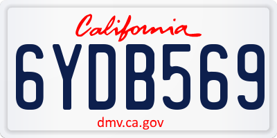 CA license plate 6YDB569