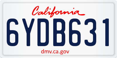 CA license plate 6YDB631