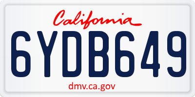 CA license plate 6YDB649