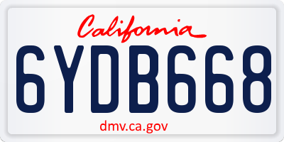 CA license plate 6YDB668