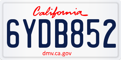 CA license plate 6YDB852