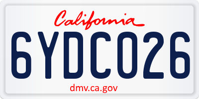 CA license plate 6YDC026