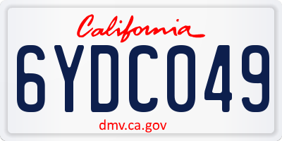 CA license plate 6YDC049