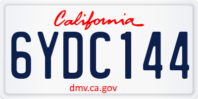 CA license plate 6YDC144