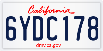 CA license plate 6YDC178