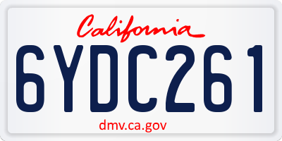 CA license plate 6YDC261