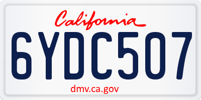 CA license plate 6YDC507