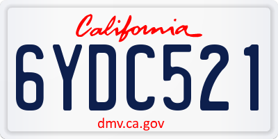 CA license plate 6YDC521