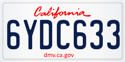 CA license plate 6YDC633