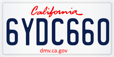 CA license plate 6YDC660