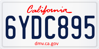 CA license plate 6YDC895