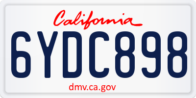 CA license plate 6YDC898